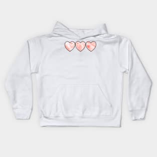 Pink Marble Hearts Kids Hoodie